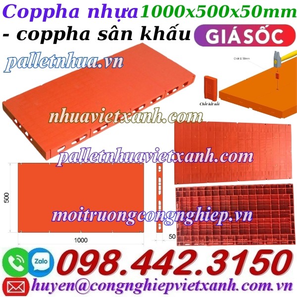 Coppha nhựa làm sân khấu - KT 500x1000x50mm
