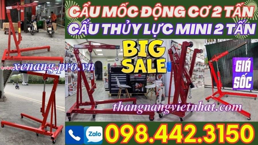 Cẩu mốc động cơ bằng tay 2 tấn