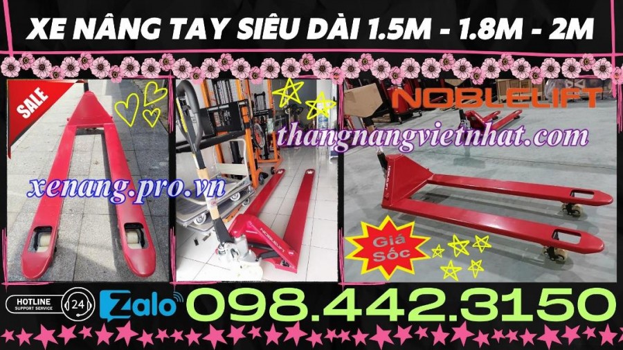 Xe nâng tay càng siêu dài 1.5m - 1.8m - 2m ACL - NOBLELIFT