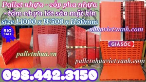Cách lắp ghép các tấm pallet lót sàn KT 500x1000x50mm - mặt kín - màu cam