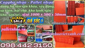 Coppha nhựa - coppha sân khấu 500x1000x50mm mặt kín màu cam