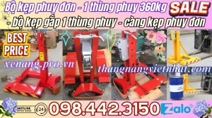 Bộ kẹp gắp thùng phuy đơn 1 thùng phuy 360kg