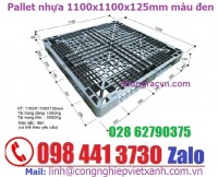 Pallet nhựa màu đen 1100x1100x125mm xuất khẩu