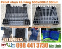 Pallet nhựa kê hàng 600x600x100mm màu xanh/đen- pallet nhựa lót kho giá rẻ