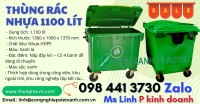 Thùng rác nhựa 1100 lít HDPE màu xanh