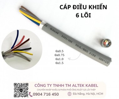 Cáp điều khiển 6 lõi 0.5,0.75,1.0,1.5mm2 Hà Nội, Đà Nẵng, Hồ Chí Minh