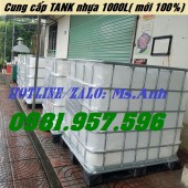 TANK IBC mới 100‰, bồn nhựa trắng 1000L hàng mới