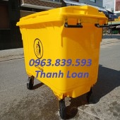 Thùng rác công nghiệp 660L, thùng rác 660 lit có 4 bánh xe rẻ. 0963.839.593 Loan