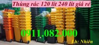 Giá rẻ thùng rác nhựa hdpe tại tiền giang- thùng rác 120l 240l- lh 0911082000