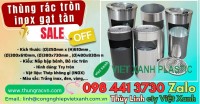 Thùng rác inox gạt tàn tròn bằng thép