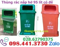 Thùng rác 95 lít nắp hở có đế