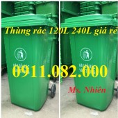 Thùng đựng rác giá rẻ- khuyến mãi thùng rác 120l 240l 660l tại trà vinh- lh 091