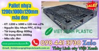 Pallet nhựa 1200x1000x120mm màu đen xuất khẩu