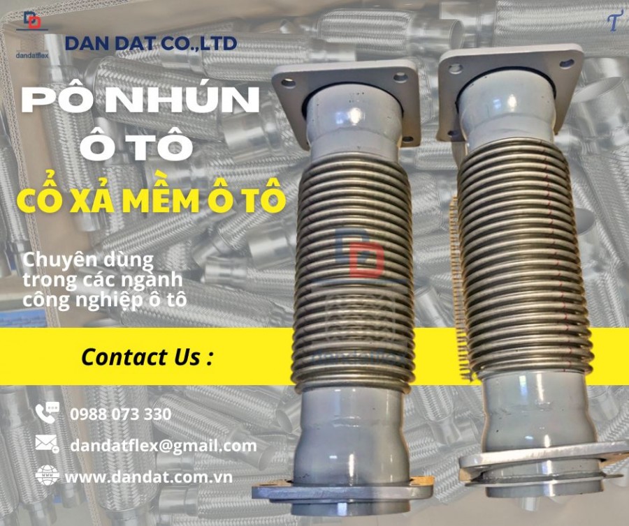Bô giảm chấn inox/ Ống bô xả máy phát điện/ Khớp nối mềm cho bô xe nâng