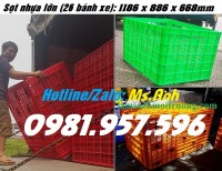 Sọt nhựa có bánh xe, sọt nhựa 26 bánh xe, sọt nhựa lớn