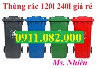 Thùng rác 120l 240l 660l giá tốt- thùng rác giá rẻ tại cần thơ, hậu giang-lh 091