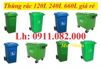 An giang nơi cung cấp thùng rác giá rẻ- thùng rác 120l 240l 660l màu xanh- lh 09