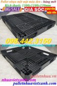 Pallet nhựa 1300x1100x130mm màu đen - hàng mới