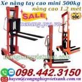 Xe nâng tay cao 1200mm tải trọng 500kg A0.5T/1.2M - xả kho giá sốc