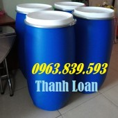 Thùng nhựa đựng hóa chất, thùng phuy nhựa công nghiệp có nắp đậy. 0963.839.593