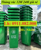 Sỉ thùng rác nhựa giá rẻ tại trà vinh-Thùng rác 120l 240l 660l giá cạnh tranh-