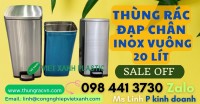 Thùng rác đạp chân inox vuông 5L 7L 12L 15L 20L 30L