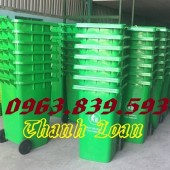 Thùng rác nhựa, thùng rác ngoài trời, thùng rác 120L, 240L, 660L có bánh xe.