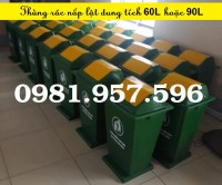 Thùng rác hình mái 60L, thùng rác nắp lật 90L, thùng rác nắp bập bênh 60L