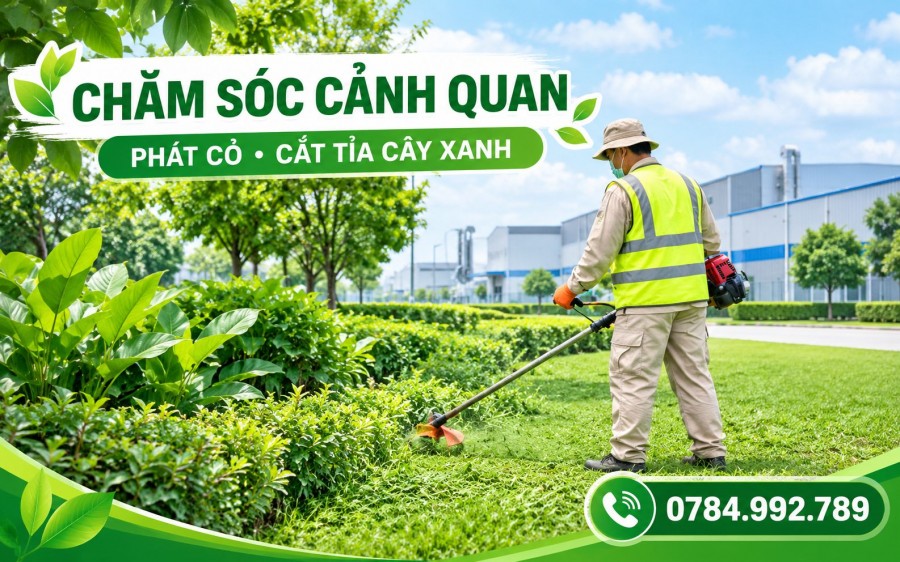 Dịch vụ phát cỏ - chăm sóc cảnh quan Long Thành, Đồng Nai