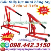 Cẩu thủy lực mini bằng tay 2 tấn và 3 tấn sale giá cực sốc