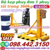 Bộ kẹp gắp thùng phuy đơn 1 thùng phuy 360kg