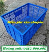 Sọt nhựa có bánh xe, sóng nhựa hở, sóng kẻ to, sọt nhựa, sọt nhựa đ