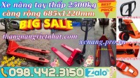 Xe nâng tay 2.5 tấn càng rộng giá sốc