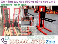 Xe nâng tay cao 500kg nâng cao 1m2 hiệu nichilift nhật bản nhập khẩu