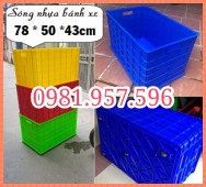 Thùng nhựa đặc bánh xe, sóng nhựa có bánh, thùng nhựa 5 bánh﻿