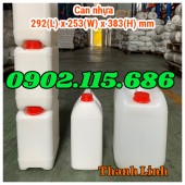 Can nhựa, can hóa chất, can 5 lít, can trắng nắp đỏ, can 5 lít đựng hóa chất, ca