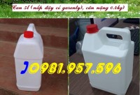 Can trắng 5l, can chữ nhật 5l, can đựng chất tẩy