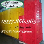 Sản xuất nhựa 5 bánh xe số lượng lớn theo yêu cầu, sọt nhựa dùng trong may mặc,