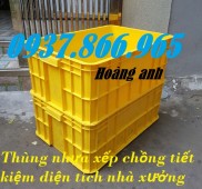 Sóng nhựa HS 017, khay nhựa cơ khí, thùng nhựa chuyên dùng trong nhà máy sản xuấ