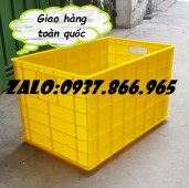 Thùng đặc dùng để đẩy hàng, sóng nhựa bít, thùng nhựa 5 bánh xe