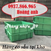 Bán thùng nhựa đặc B9, khay nhựa chuyên dùng trong công nghiệp, thùng nhựa