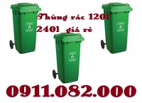Hạ giá thùng rác nhựa màu xanh, thùng rác 120l 240l 660l giá rẻ miền tây- lh 091