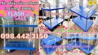 Xe đẩy hàng 2 tầng sàn nhựa 300kg