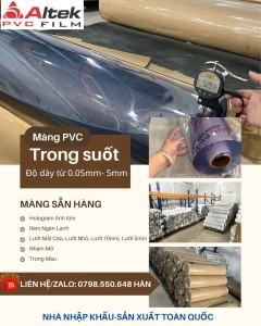 Màng pvc dẻo trong suốt- độ dày đa dạng 0.05mm đến 5mm- hàng sẵn số lượng lớn toàn quốc