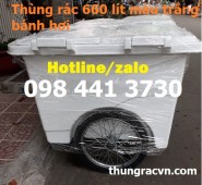 Thùng rác 660 lít 3 bánh đúc đặc