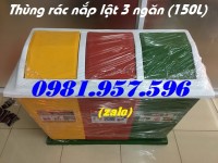 Thùng rác nhựa Composite 3 ngăn, thùng rác 3 ngăn ngoài trời