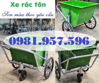 Xe đẩy rác 400L, xe đẩy rác 500L, xe rác tôn