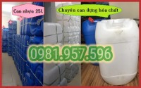 Can nhựa 25L, can nhựa HDPE hóa chất, can có nắp chống tràn