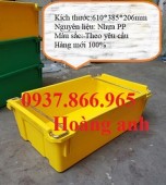 Khay nhựa công nghiệp có quai sắt, thùng nhựa A2, khay nhựa công nghiệp