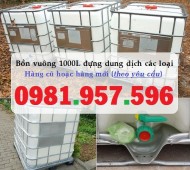 Bồn nhựa vuông 1000L, bồn nhựa trắng 1000L, bồn nhựa có van xả